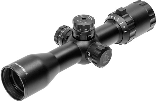 UTG BUGBUSTER 3-12X32 1" MIL- - DOT SIDE AO W/QD RINGS BLACK